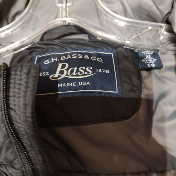 GH Bass & Co Hooded Puffer Outdoor Jacket Men's Size XL Black Full Zip Up - Picture 4 of 8